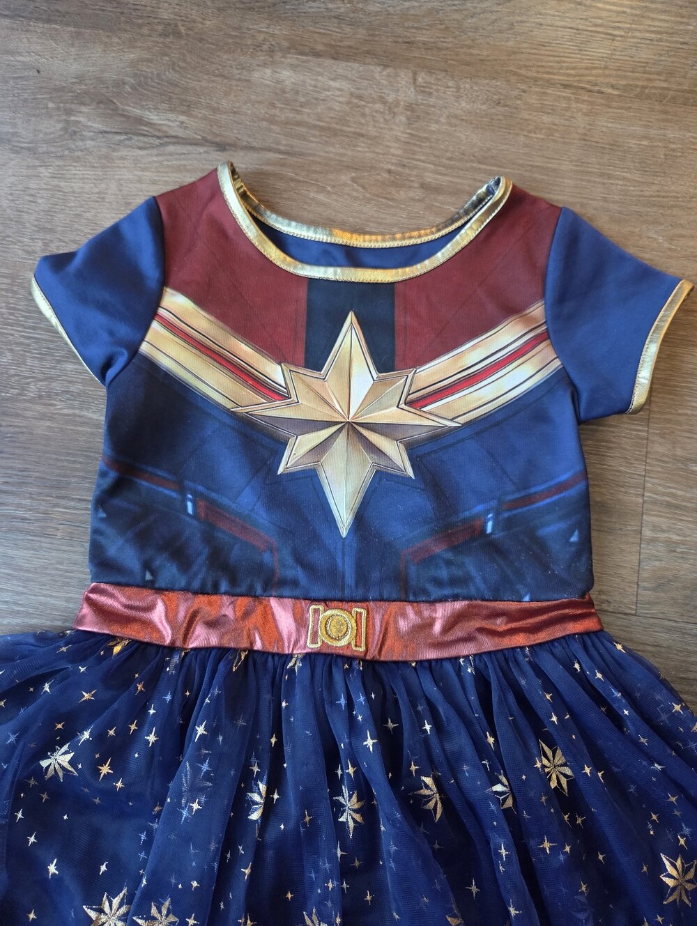 Disney Avengers Captain Marvel Cosplay Tutu Tulle Dress Halloween Costume sz 7-8 - Picture 4 of 11